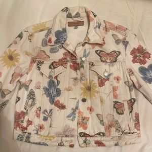 Blank NYC denim flower print jacket size XS.